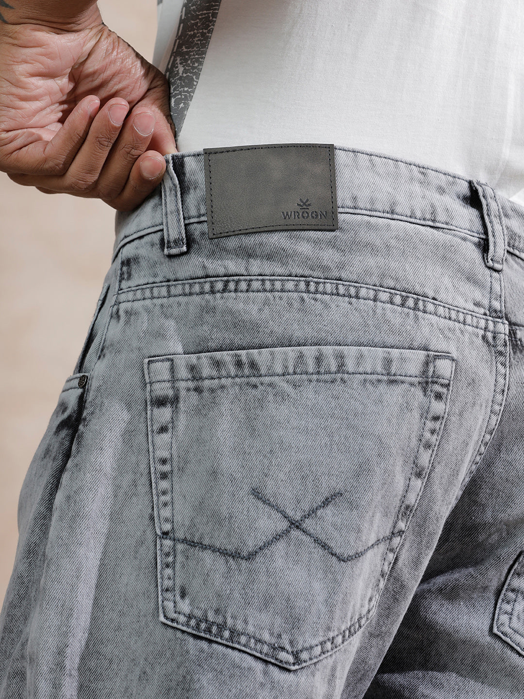 Heavy Fade Anti Fit Jeans | Light Grey - Image 6