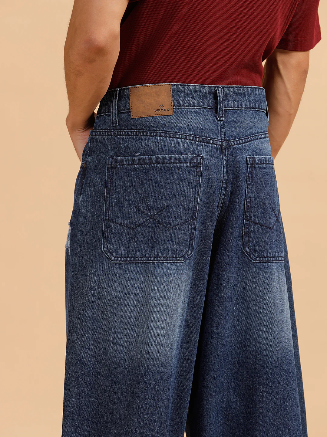 Heavy Fade Baggy Fit Jeans | Dark Blue - Image 6
