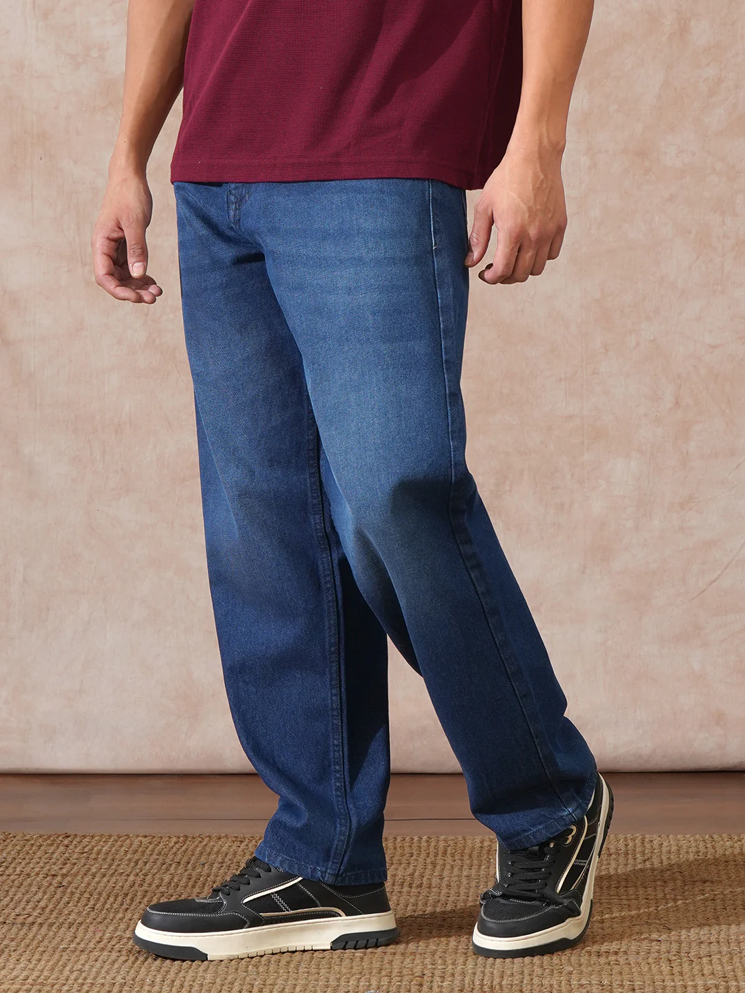 Heavy Fade Loose Fit Jeans | Dark Blue - Image 4