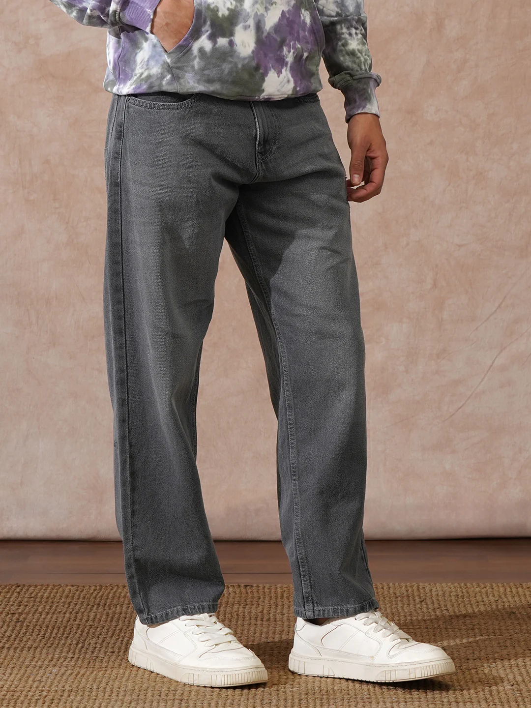 Heavy Fade Loose Fit Jeans | Light Grey - Image 4