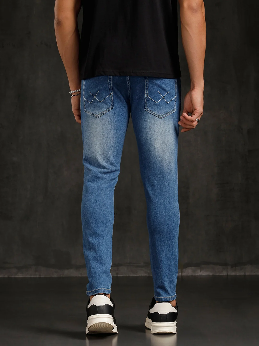 Heavy Fade Skinny Crop Jeans | Blue - Image 3