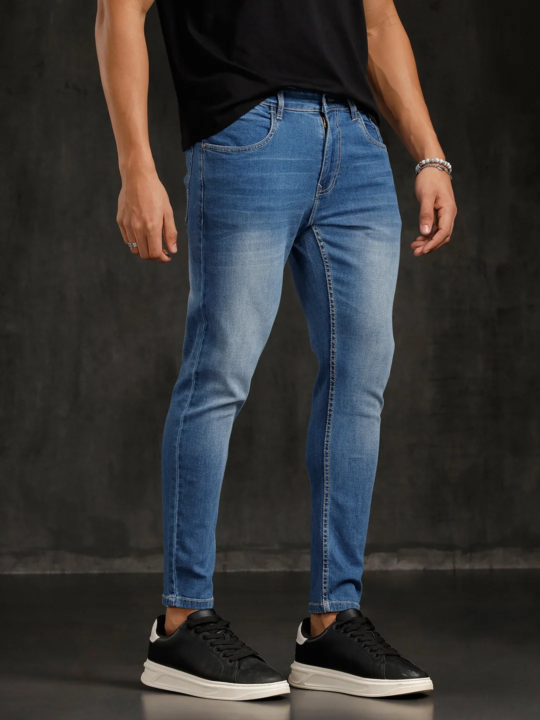 Heavy Fade Skinny Crop Jeans | Blue - Image 4