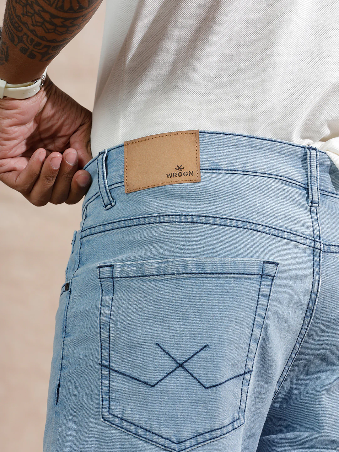 Heavy Fade Skinny Crop Jeans | Light Blue - Image 5