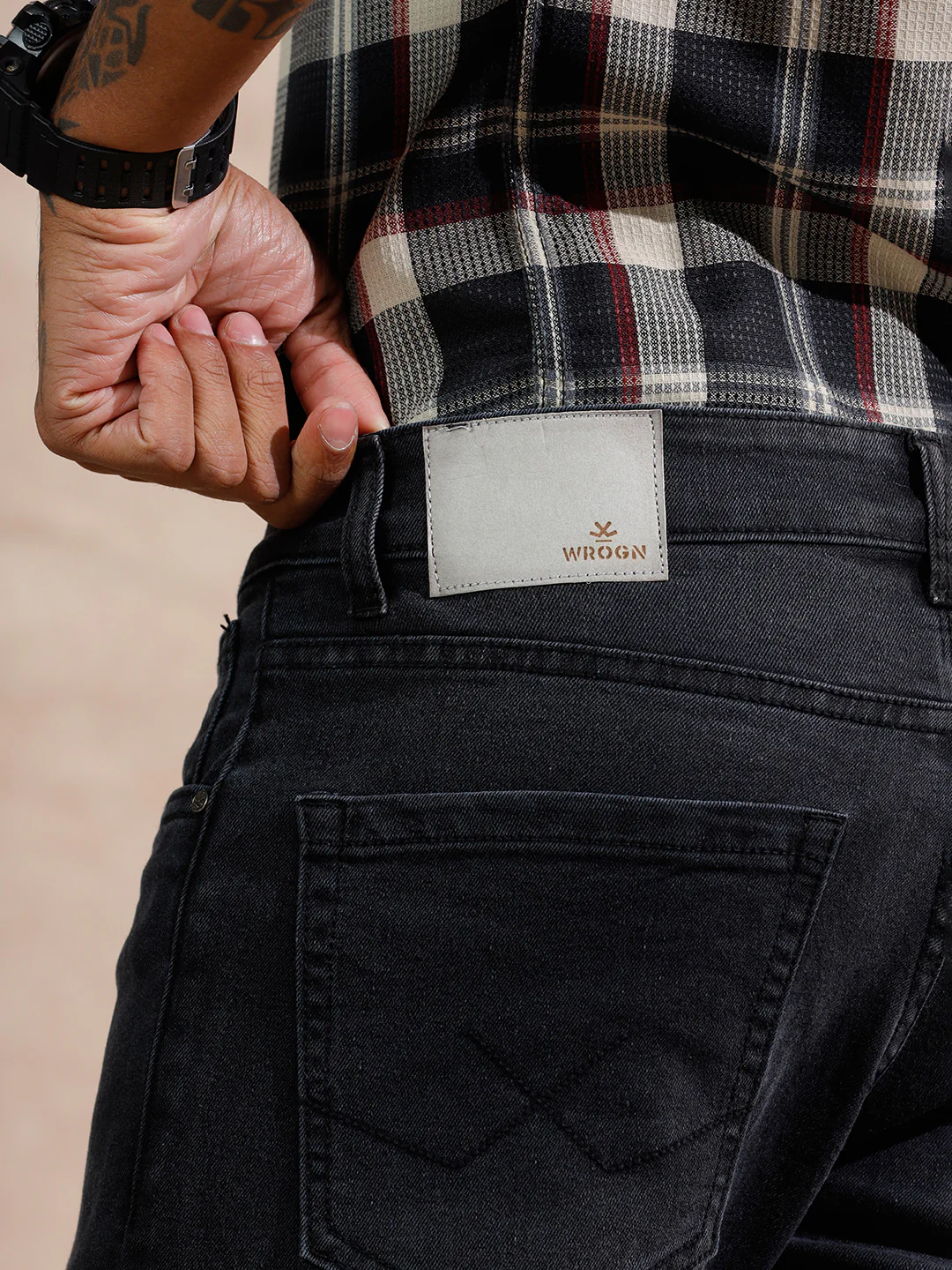 Heavy Fade Slim Fit Jeans | Dark Grey - Image 5