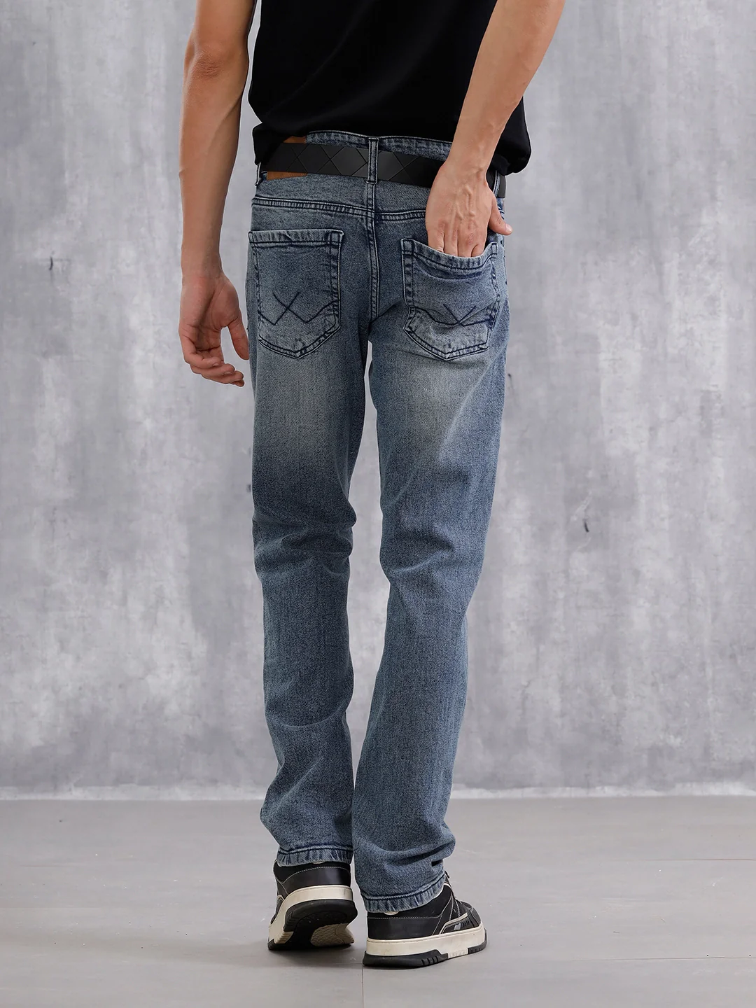 Heavy Fade Straight Fit Jeans | Blue - Image 3