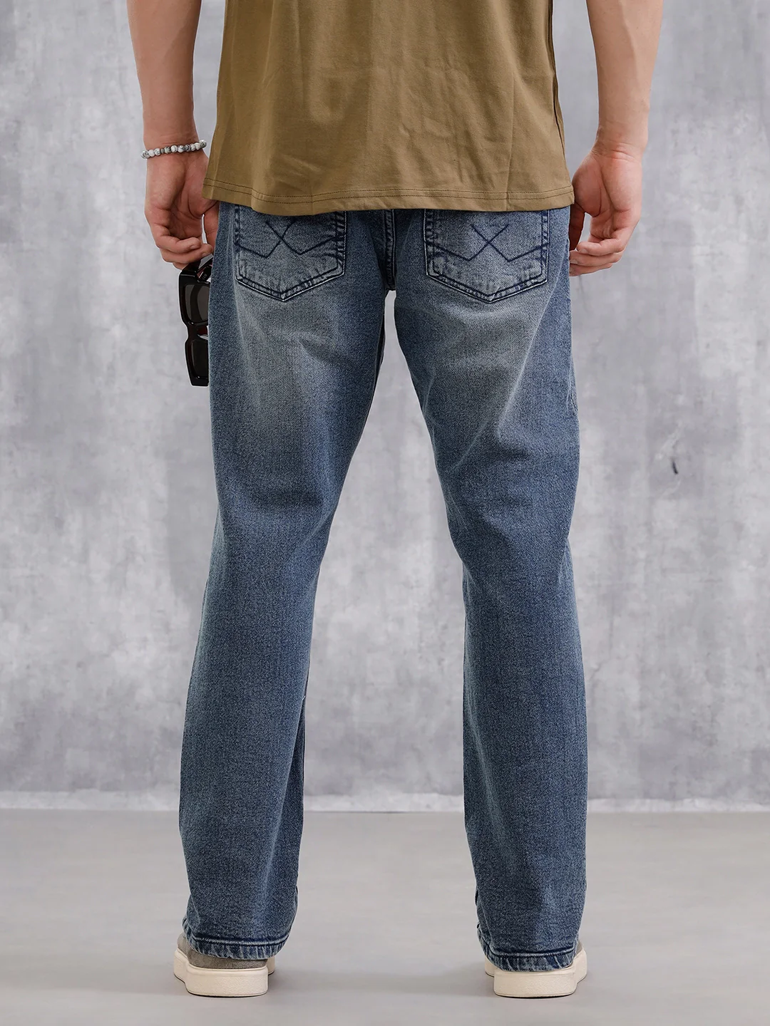 Heavy Faded Straight Fit Jeans | Blue - Image 3