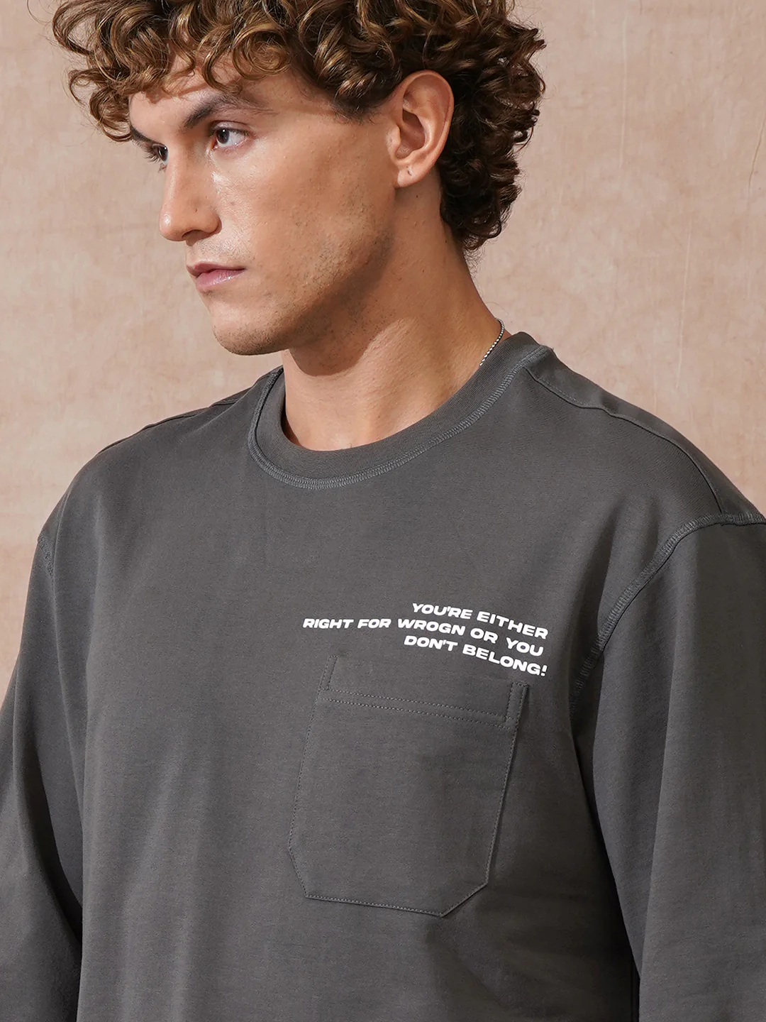 Heavy GSM 3/4th Sleeve T-Shirt | Grey - Image 5