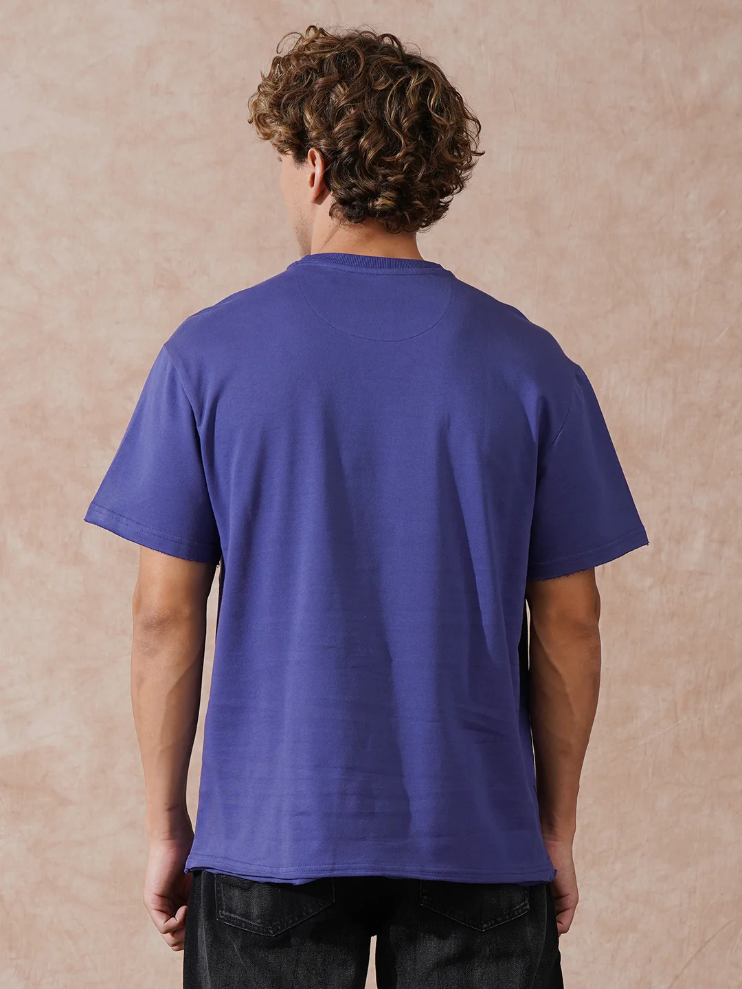 Heavy GSM Distressed Oversized Fit T-Shirt | Blue - Image 3
