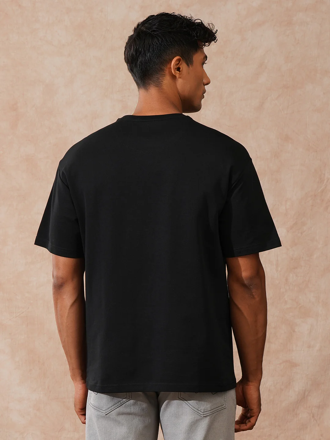 Heavy GSM Placement Printed T-Shirt | Black - Image 3