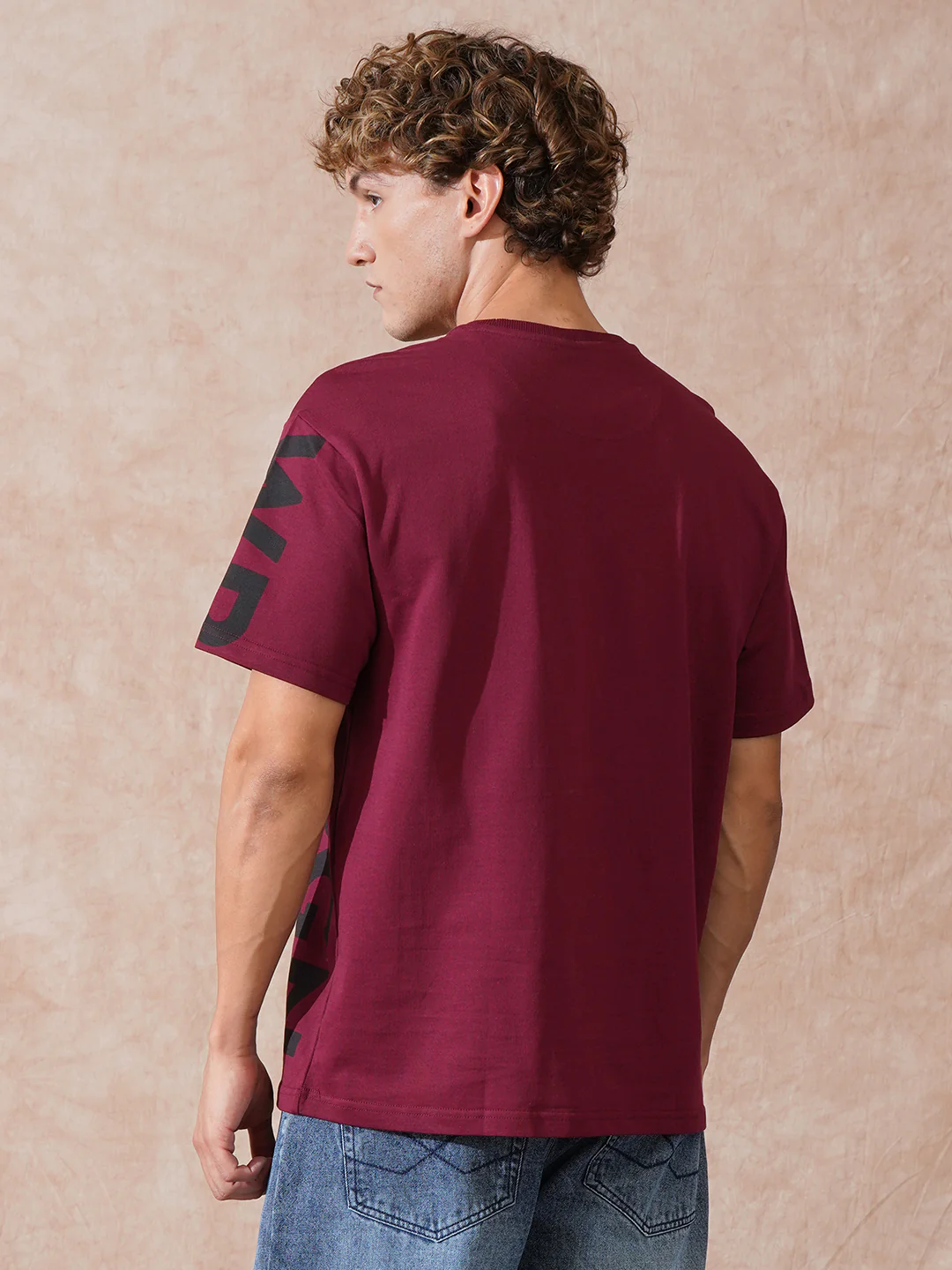 Heavy GSM Printed Oversized T-Shirt | Wine - Image 4