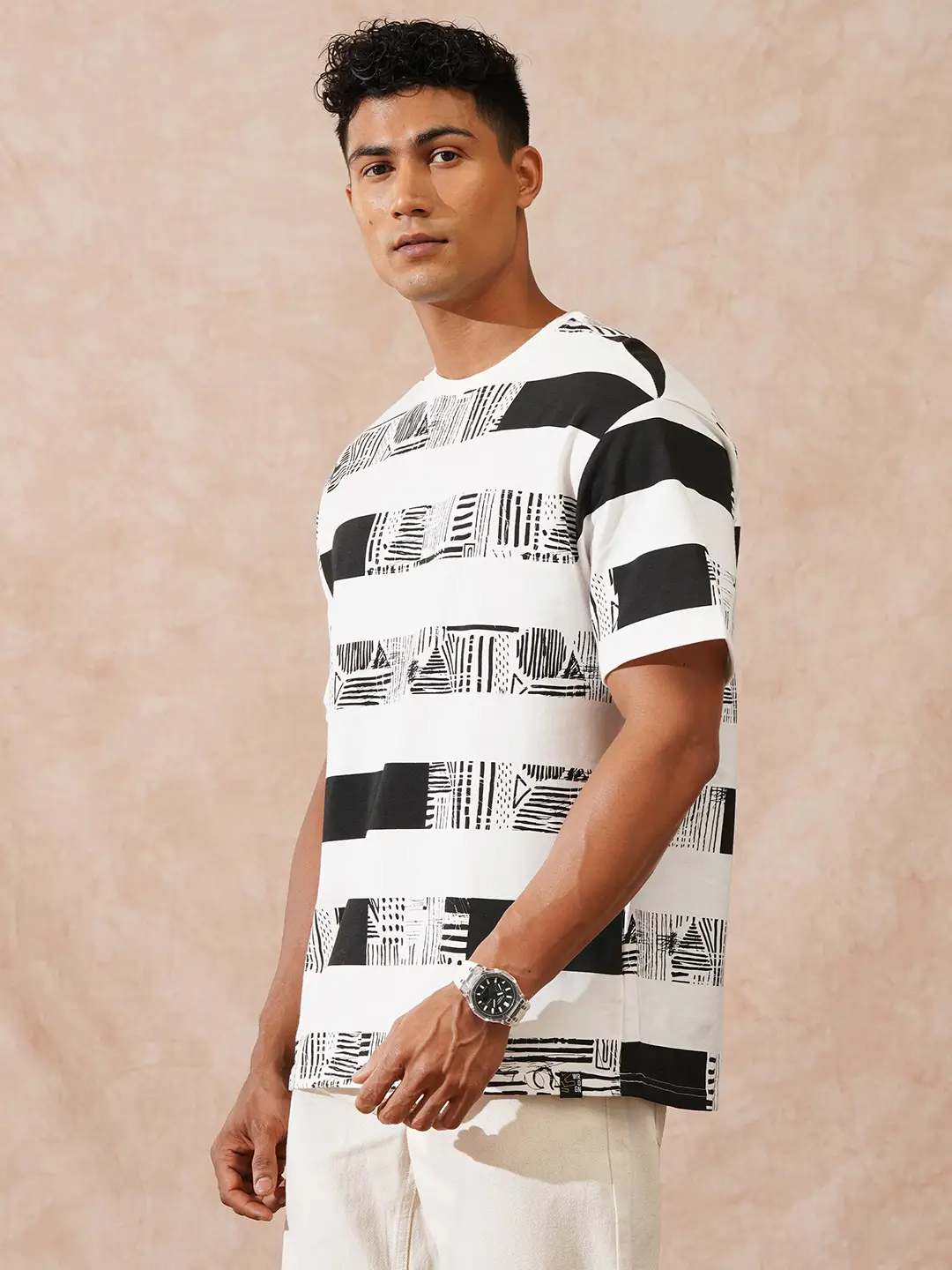 Heavy GSM Printed T-Shirt | Off White - Image 4