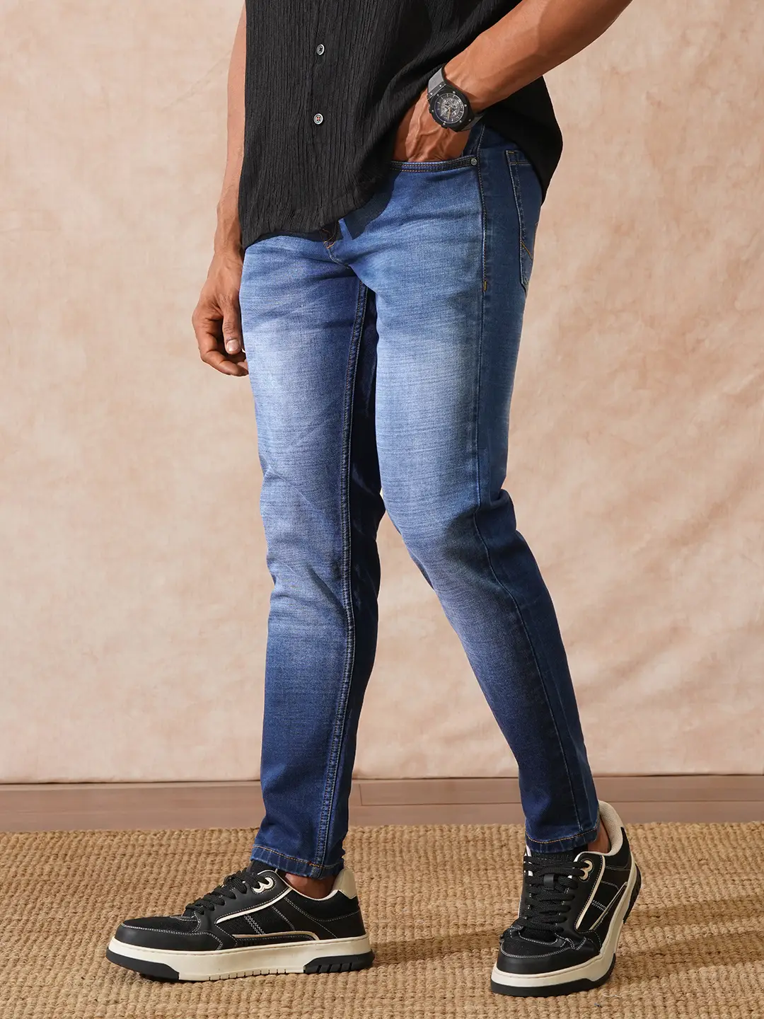 High Fade Skinny Crop Jeans | Blue - Image 4