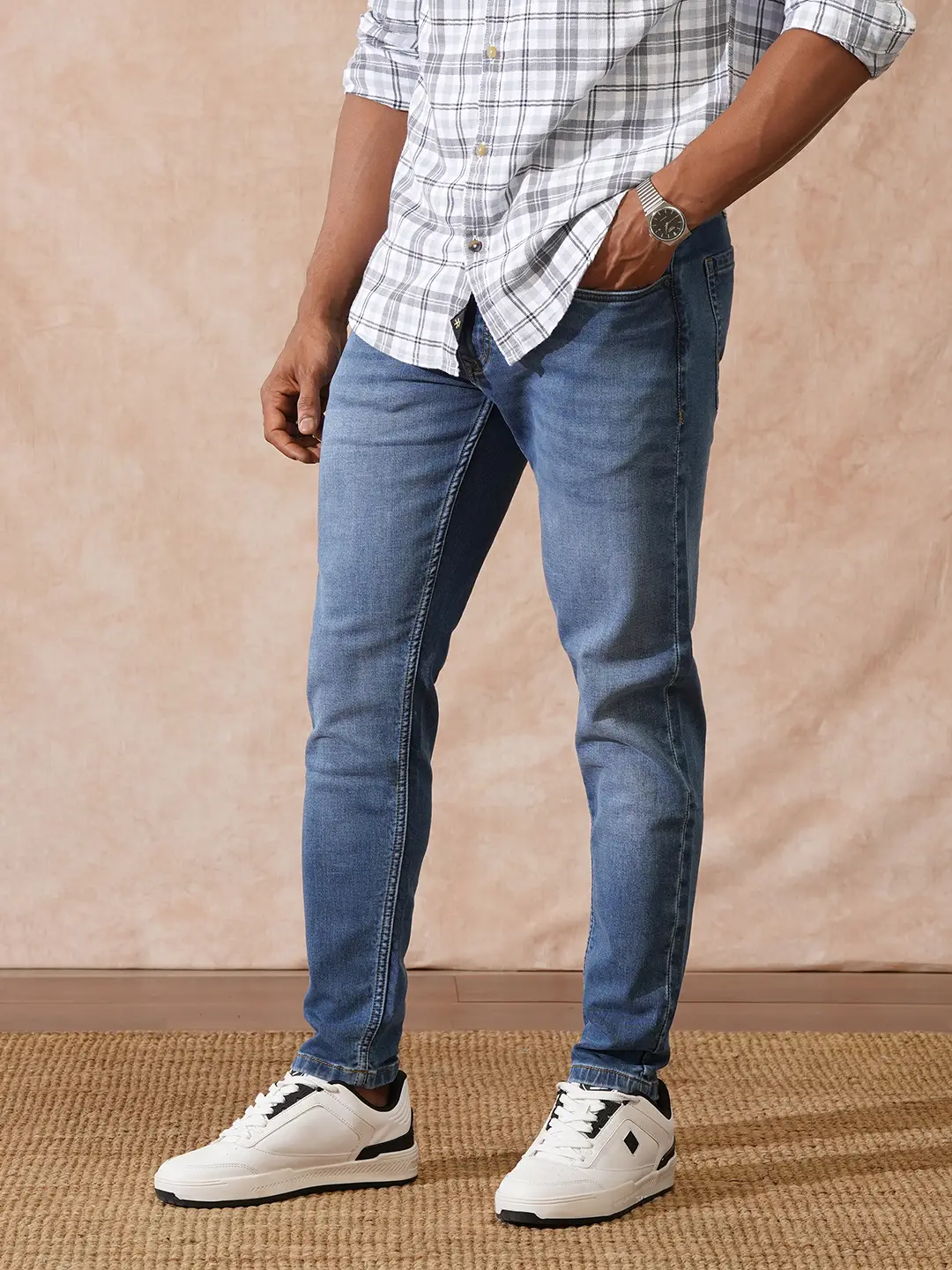 Heavy Fade Skinny Crop Jeans | Blue - Image 4