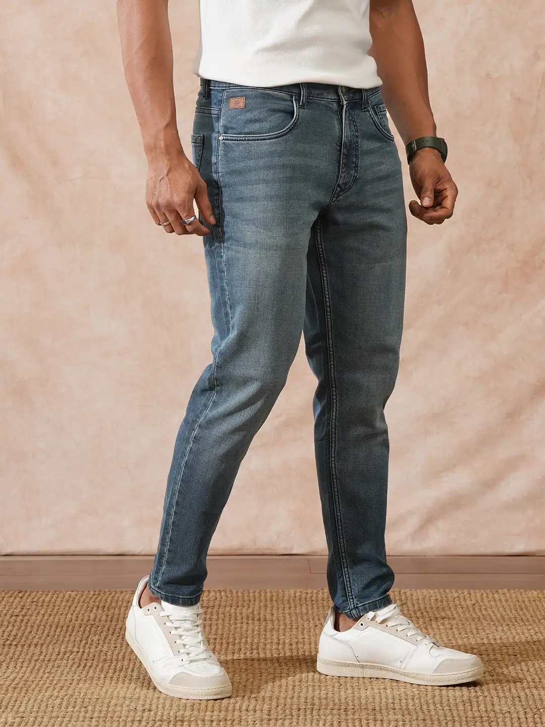Heavy Fade Skinny Crop Jeans | Blue - Image 4