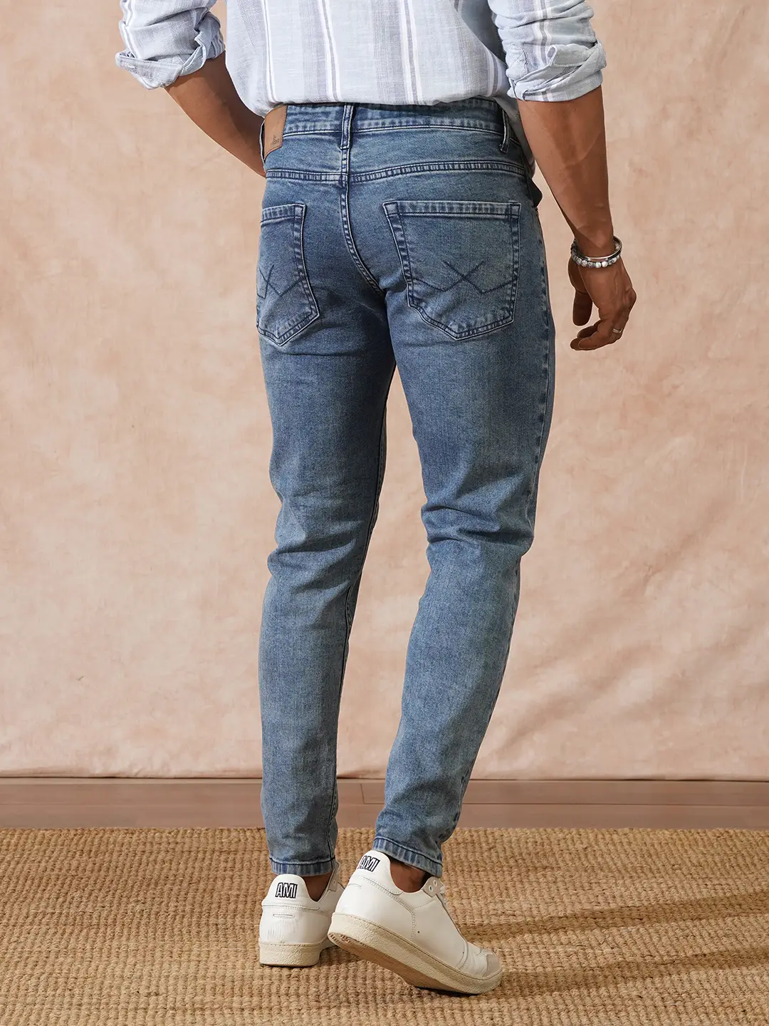 Heavy Fade Skinny Crop Jeans | Light Blue - Image 3