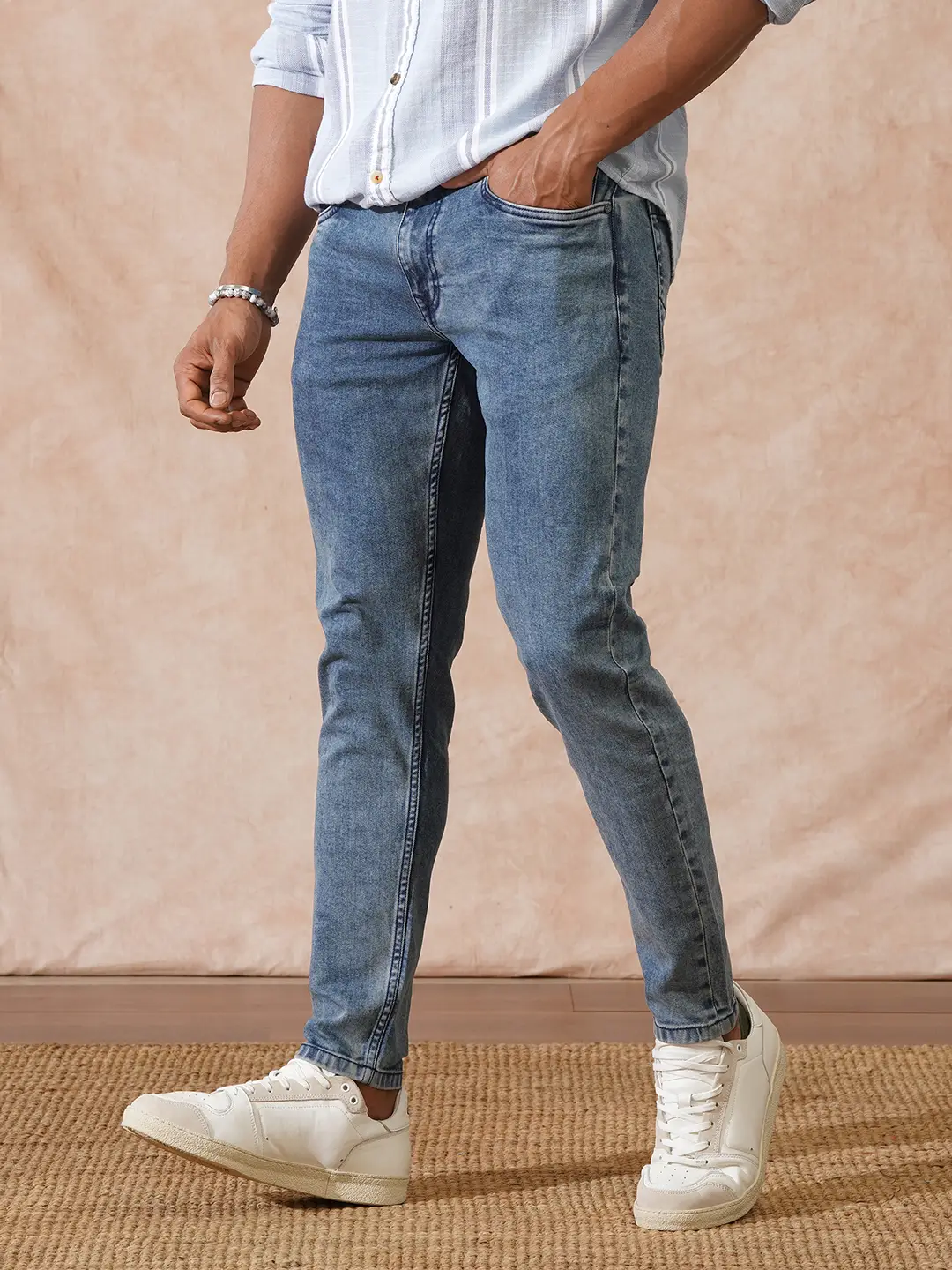 Heavy Fade Skinny Crop Jeans | Light Blue - Image 4
