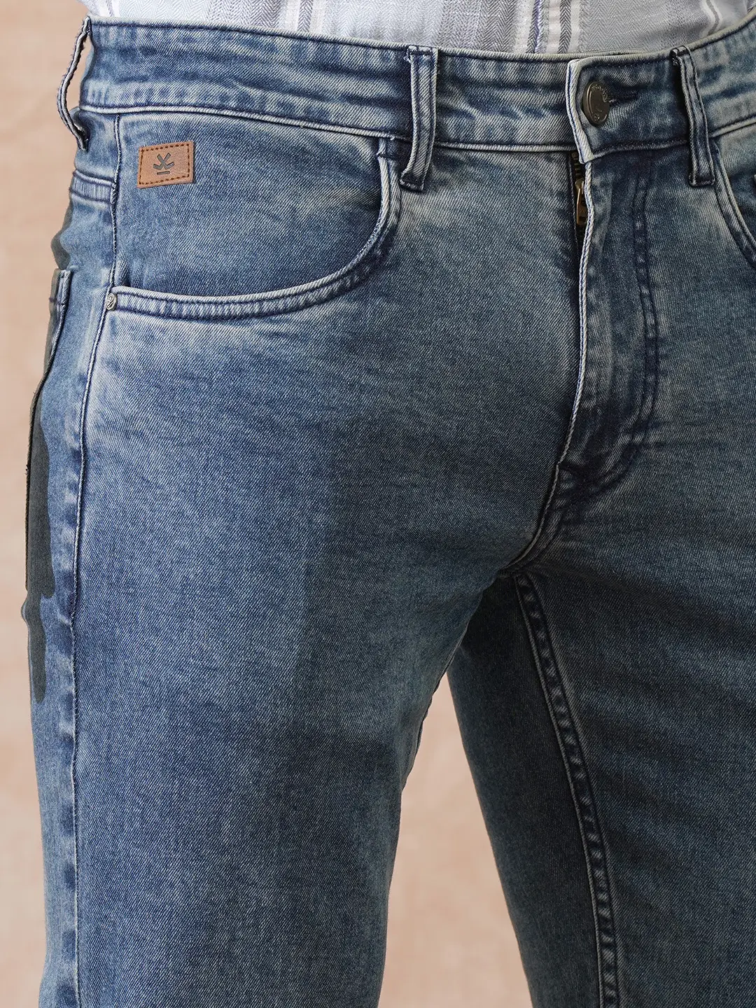 Heavy Fade Skinny Crop Jeans | Light Blue - Image 5