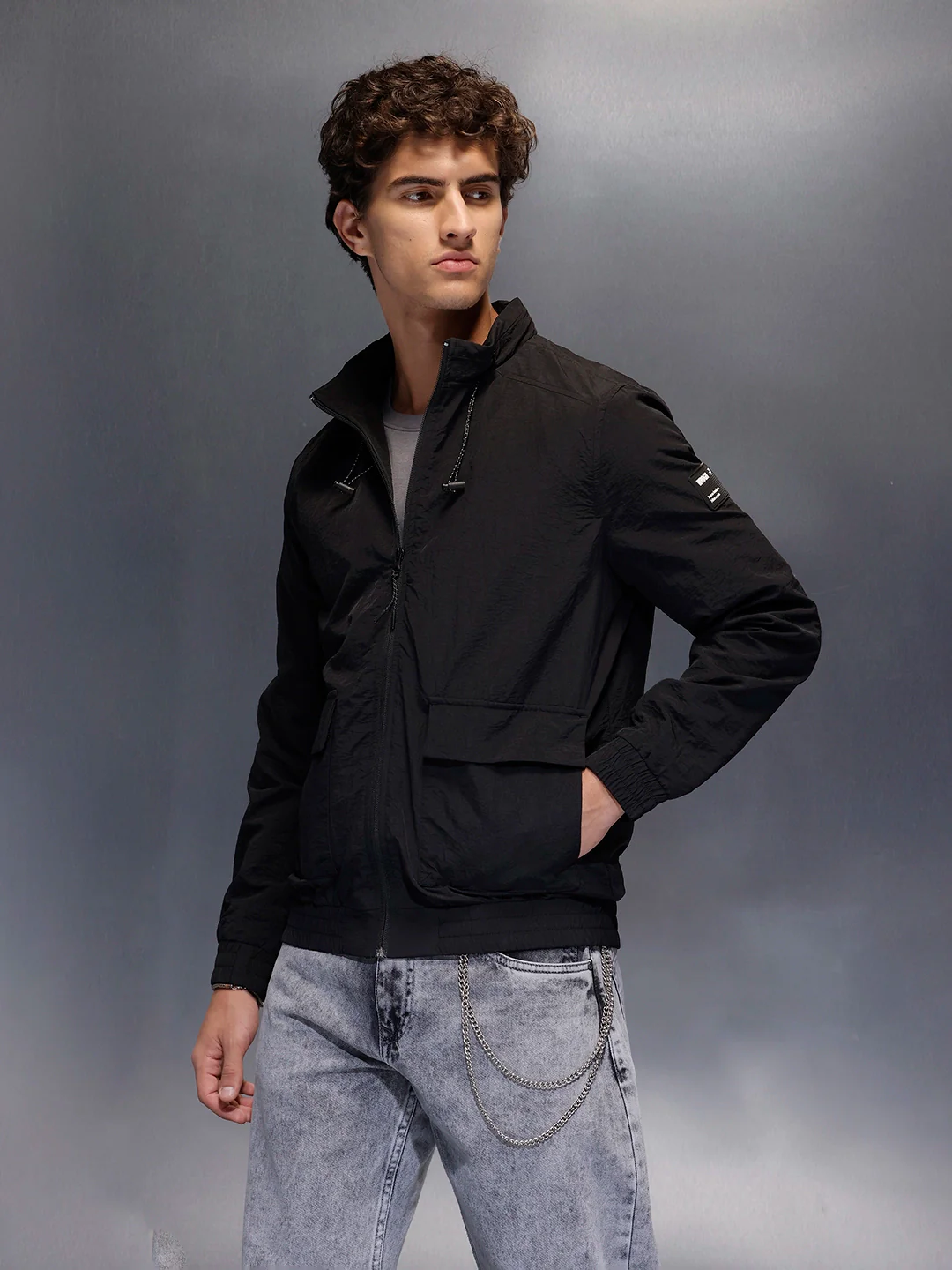 HighNeck Utility Jacket  |  Black - Image 4