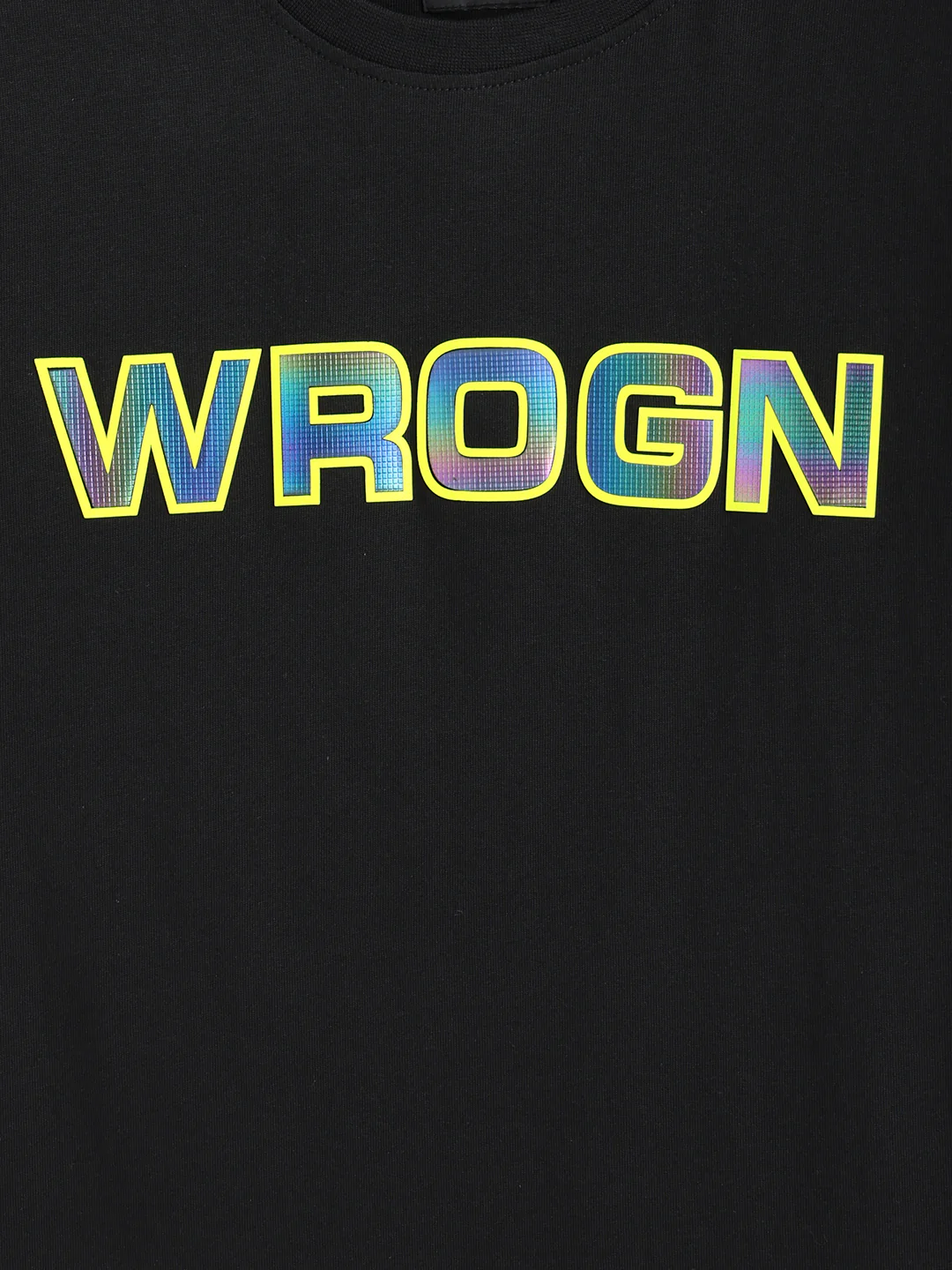 Holographic Transfer Brand Carrier Crew Neck T-Shirt  |  Black - Image 3