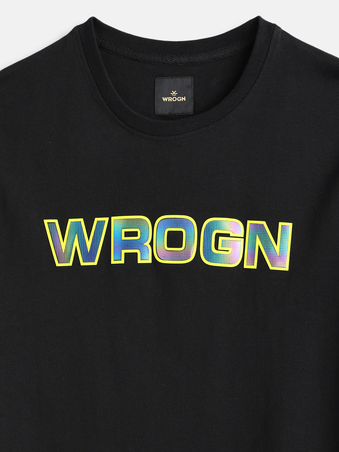 Holographic Transfer Brand Carrier Crew Neck T-Shirt  |  Black - Image 4
