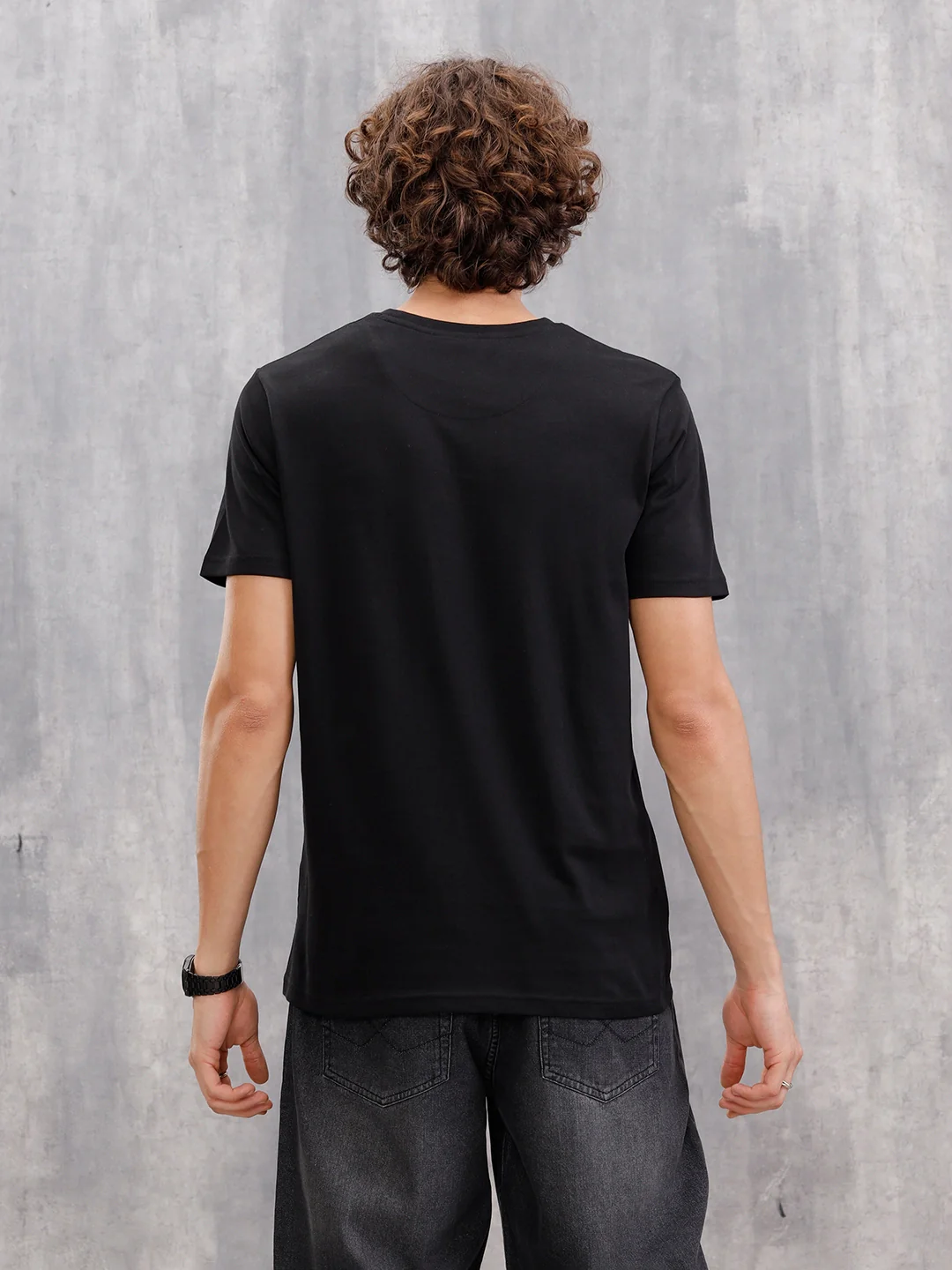 Holographic Transfer Brand Carrier Crew Neck T-Shirt  |  Black - Image 7