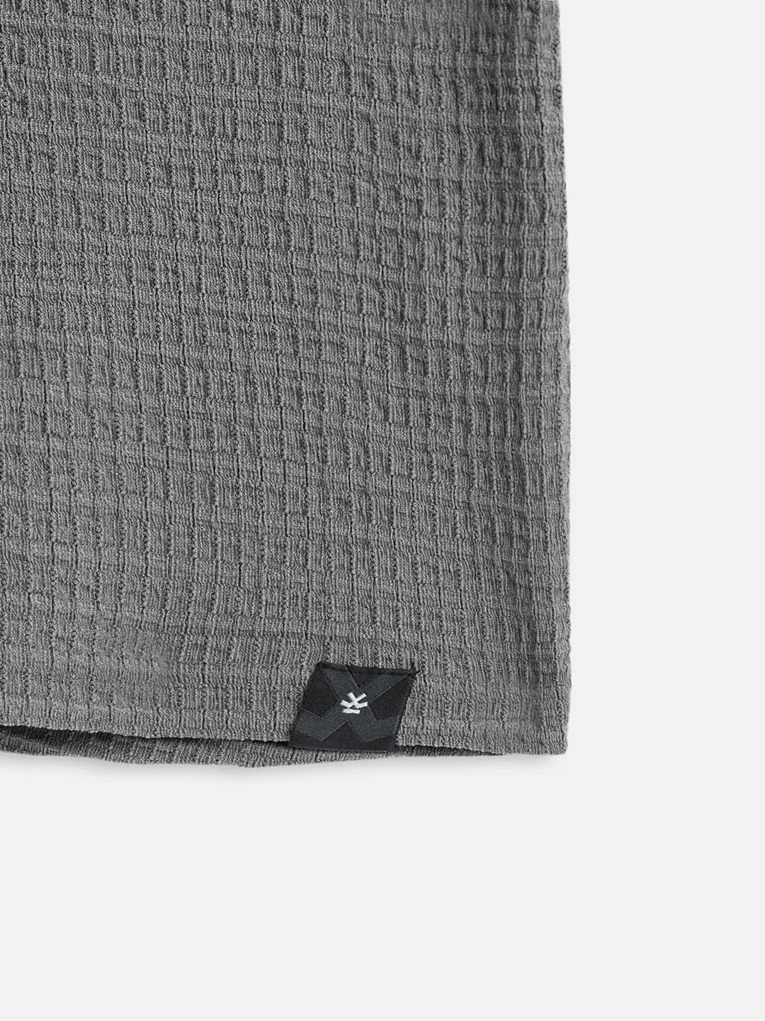 Honeycomb Textured Knit Crew Neck Pullover In Oversized Fit  |  Grey - Image 9