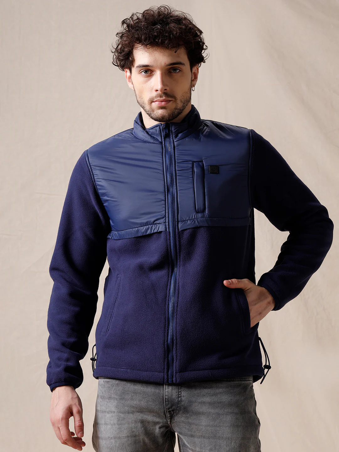 Hybrid Solid Fleece Jacket - Image 5