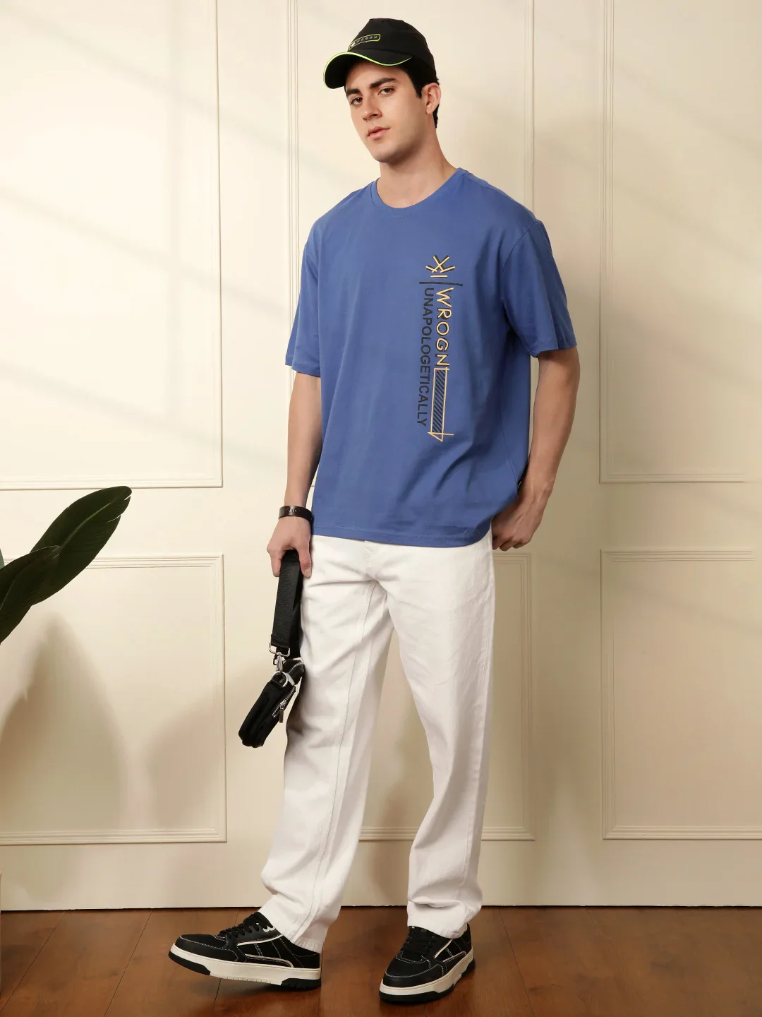 Influential Printed Blue Oversized T-Shirt - Image 2