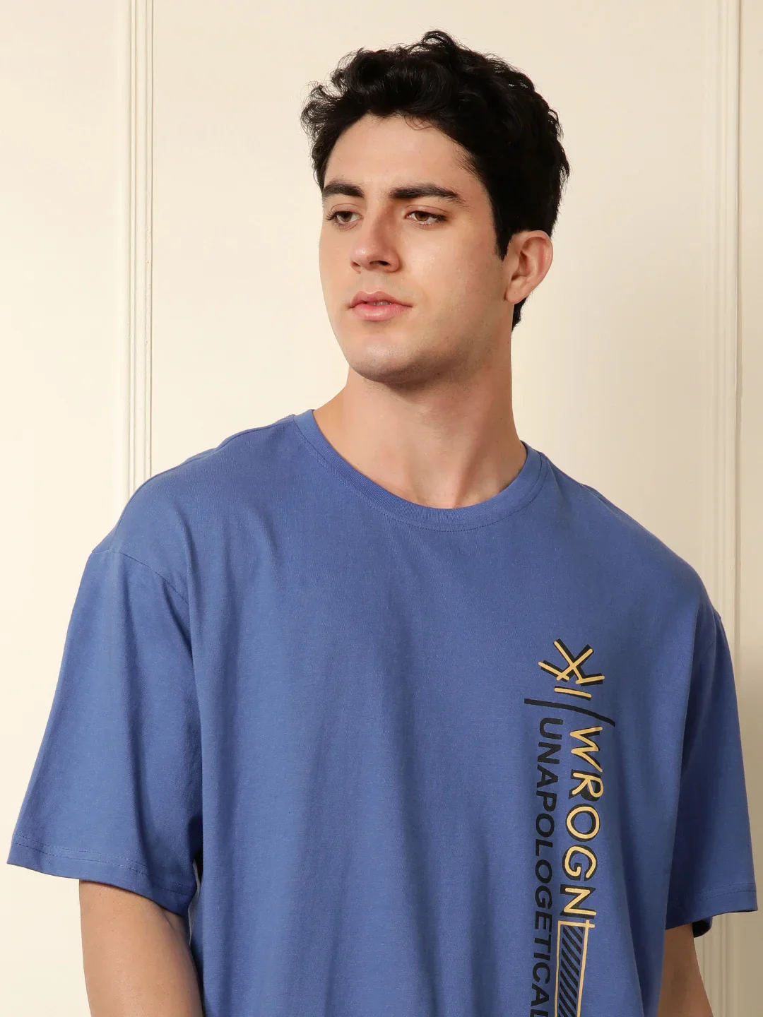 Influential Printed Blue Oversized T-Shirt - Image 6