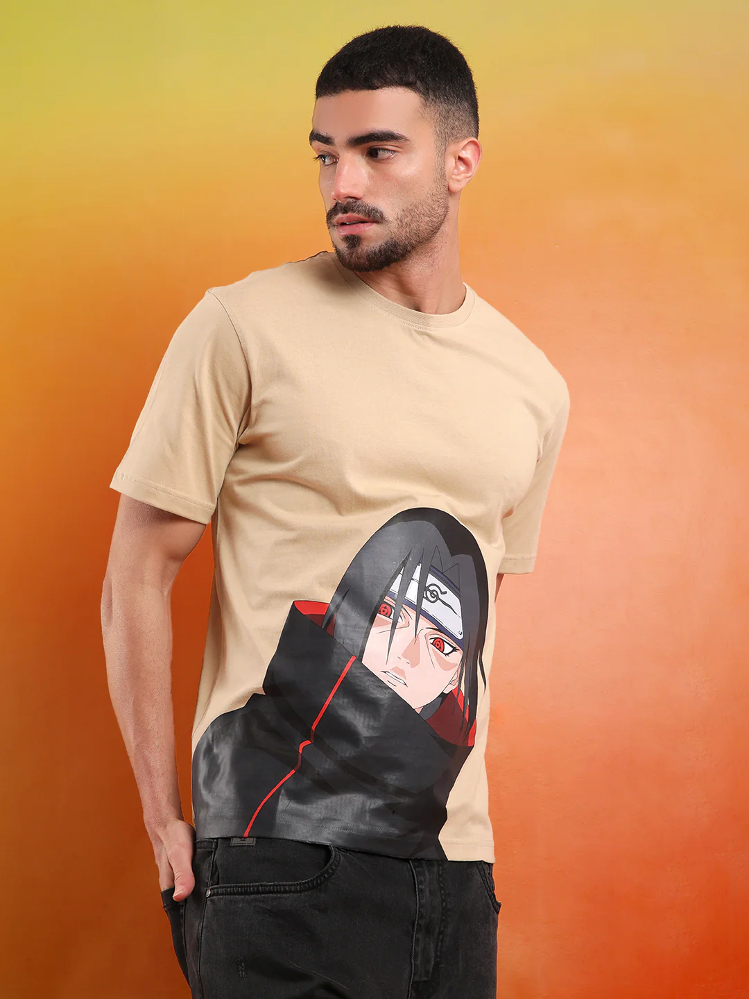 Itachi Uchiha Beige Naruto T-Shirt - Image 4