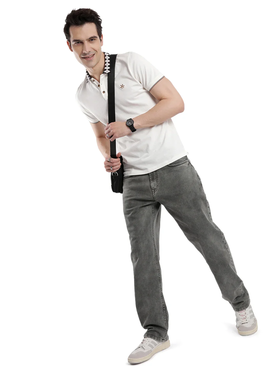 Jacquard Collar Polo T-Shirt - Image 2