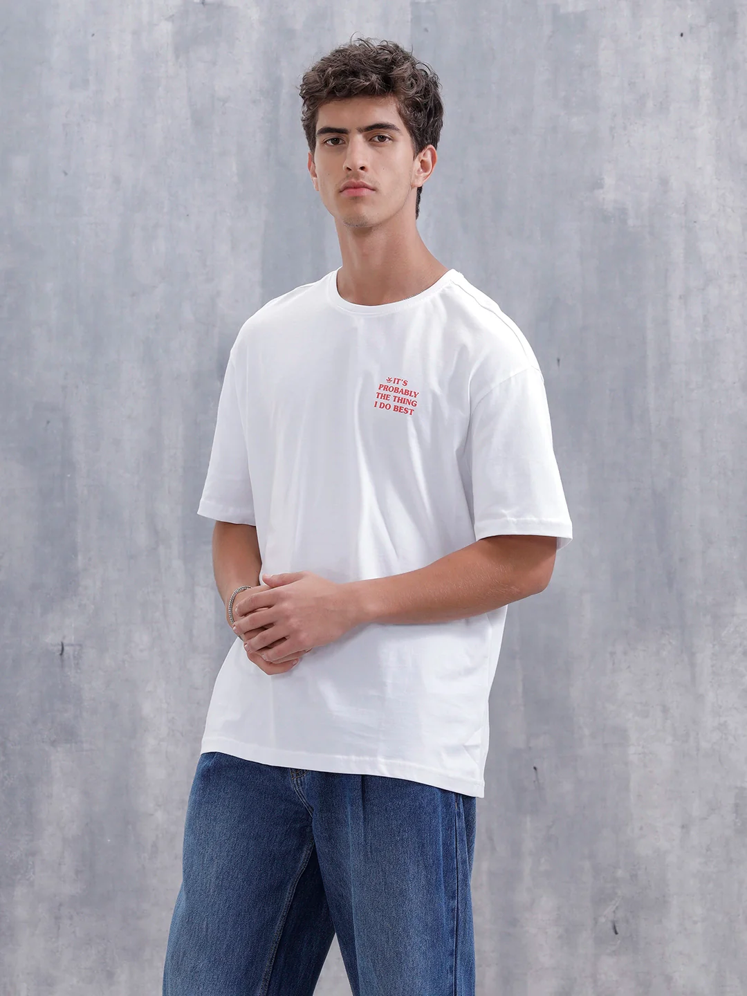 Kevin’s Famous Chili Graphic Oversized Fit Tee For Men | White - Image 3