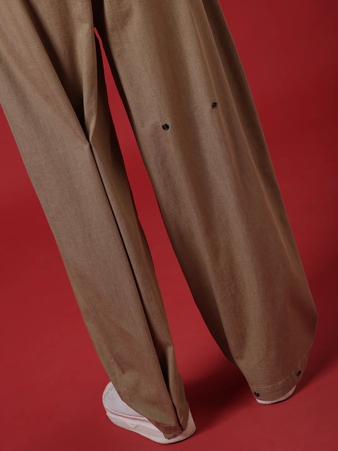 Khaki Dyed Loose Fit Trousers - Image 6