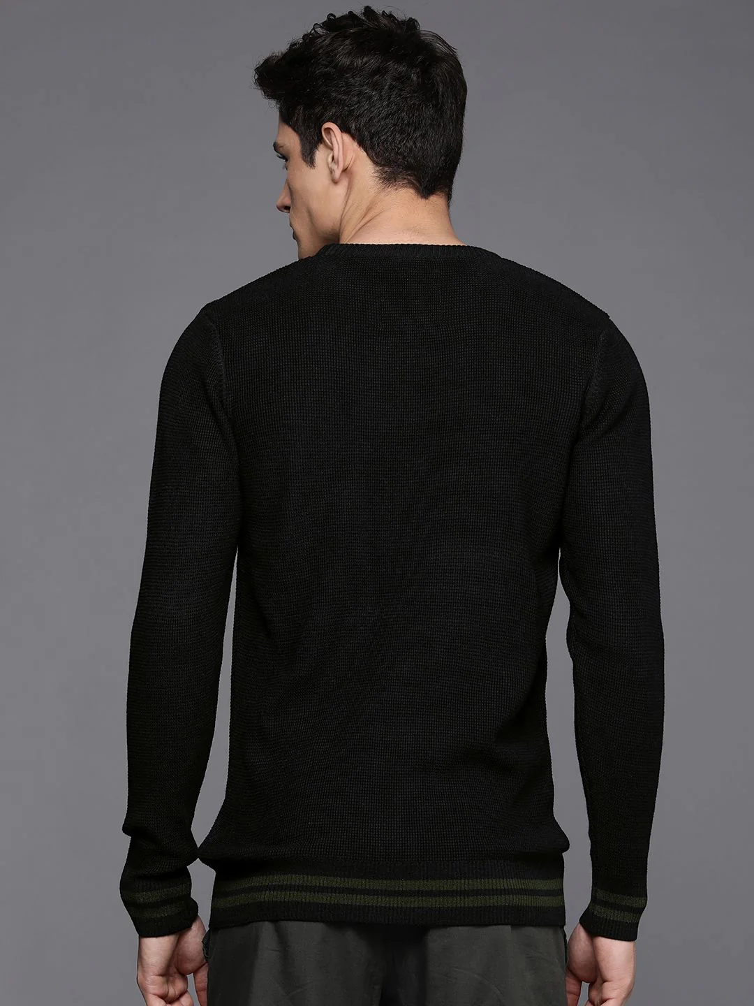 Knit Black Full Sleeve Sweater - Image 3