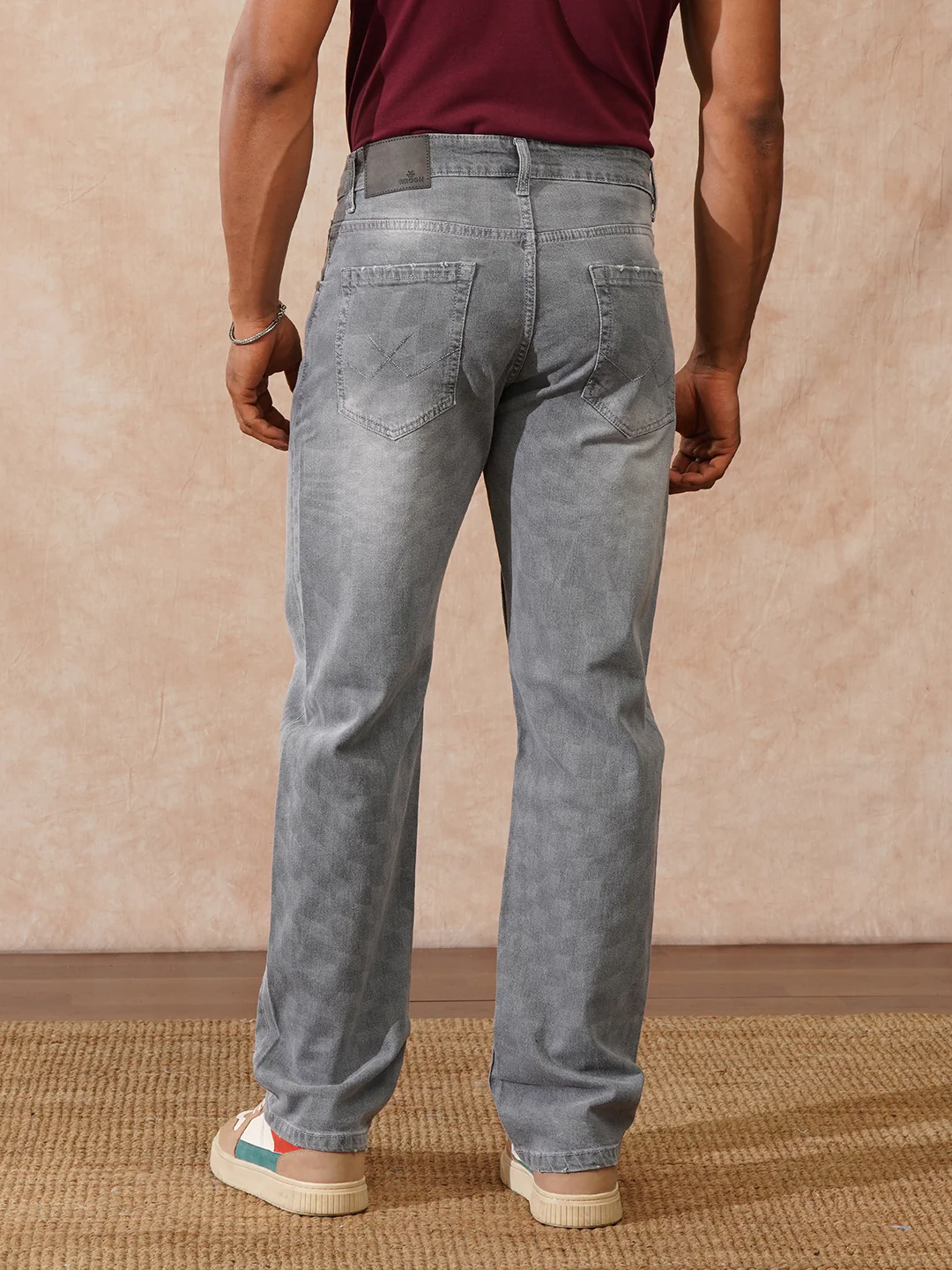 Laser Print Anti Fit Jeans | Grey - Image 3