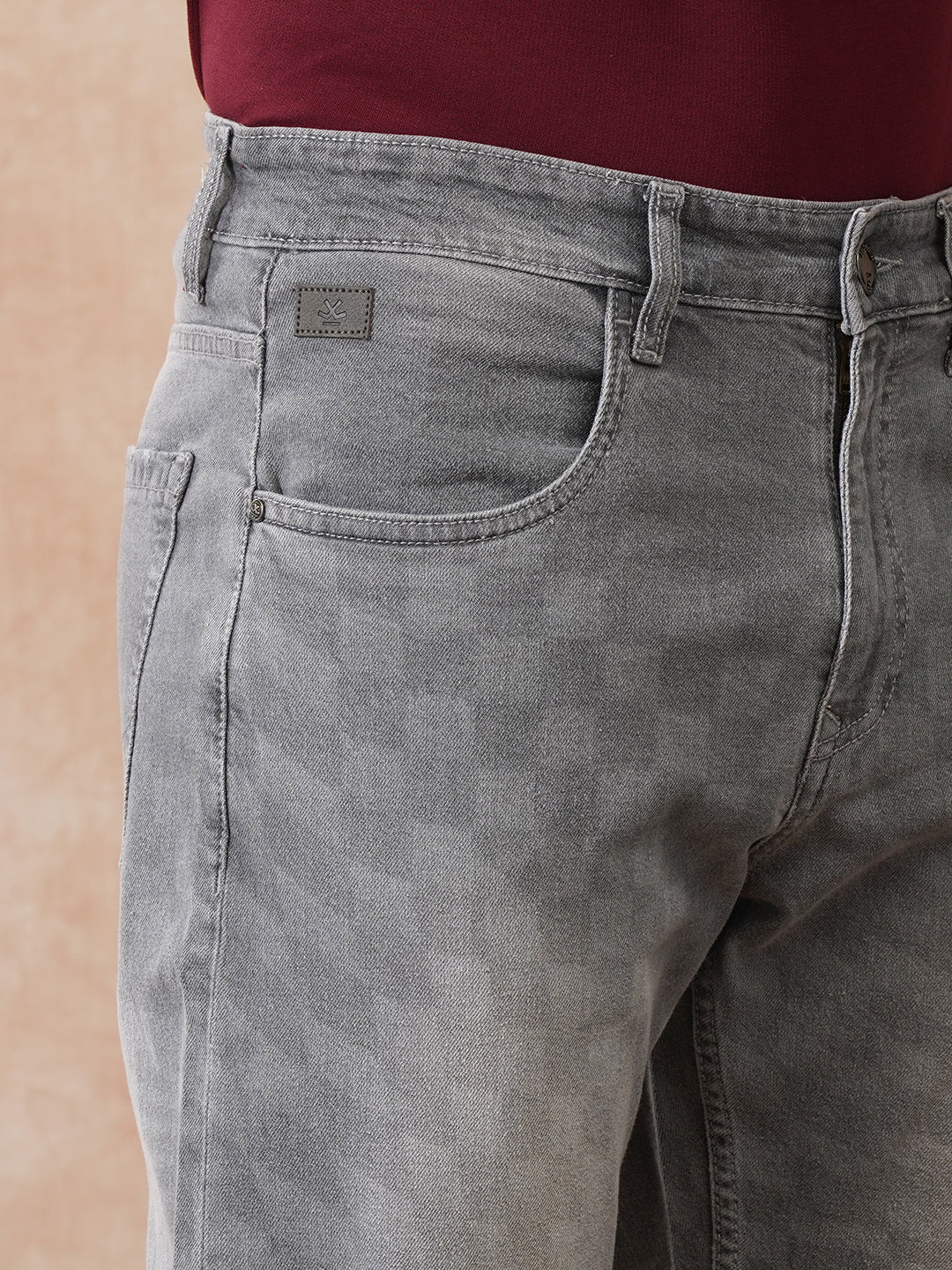 Laser Print Anti Fit Jeans | Grey - Image 5