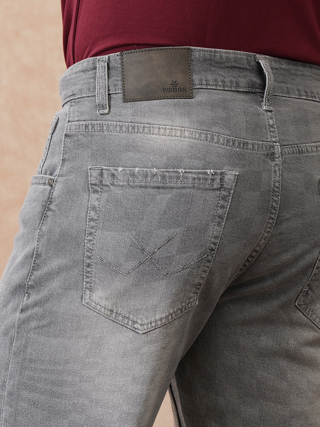 Laser Print Anti Fit Jeans | Grey - Image 6