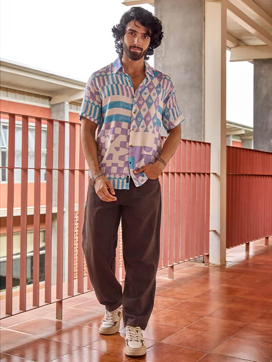 AOP Flowy Light Weight Viscose Shirt  | Multicolor - Image 2