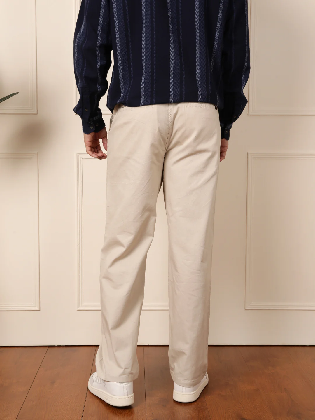 Loose Fit Linen Blend Trouser | Beige - Image 3