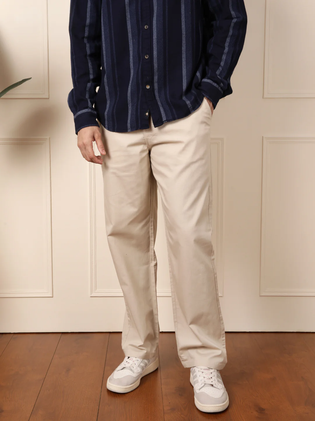 Loose Fit Linen Blend Trouser | Beige - Image 6