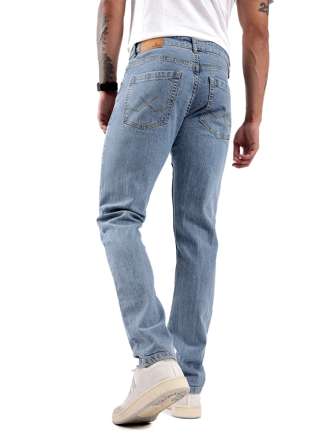 Light Blue Basic Slim Fit Jeans - Image 3