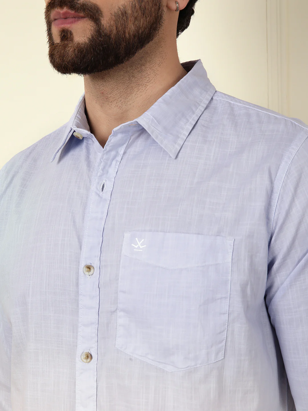 Casual Ombre Washed Shirt | Light Blue - Image 6