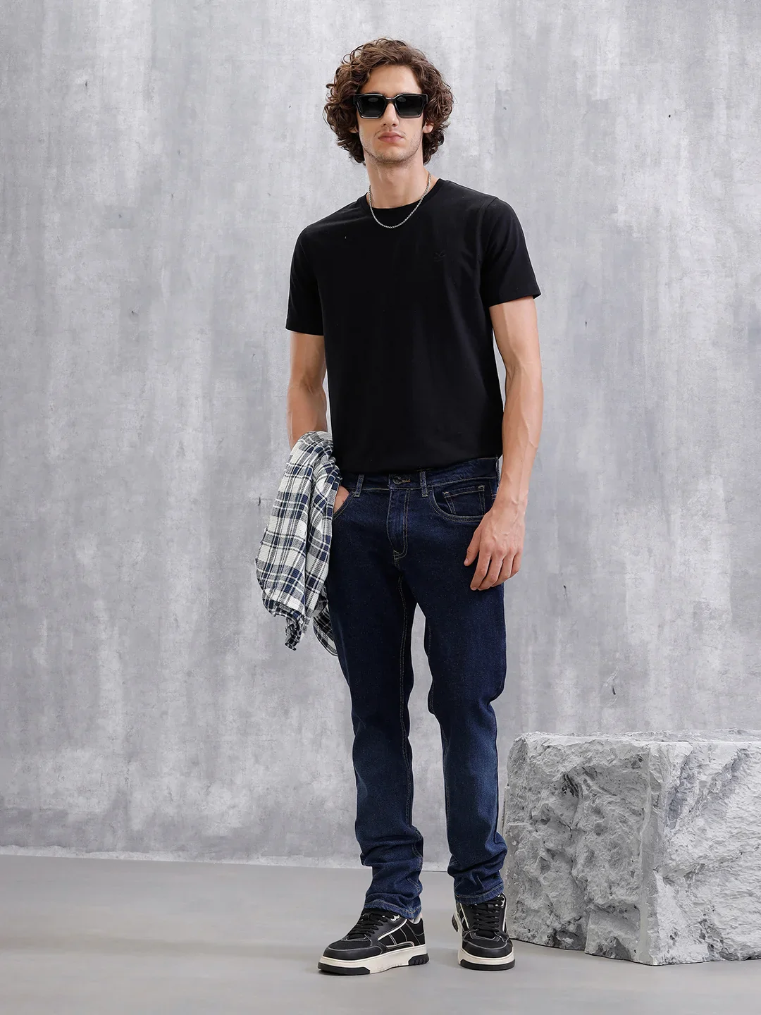 Light Fade Slim Fit Jeans | Dark Blue - Image 2