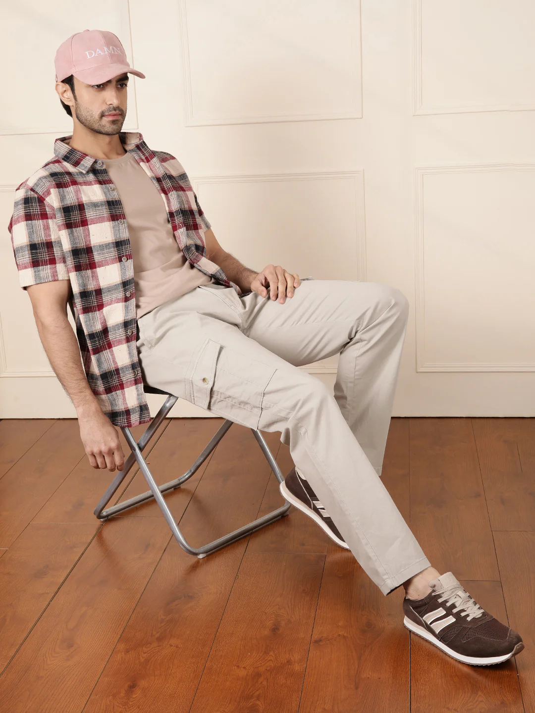Peached Cotton Cargo Trouser | Light Grey - Image 2