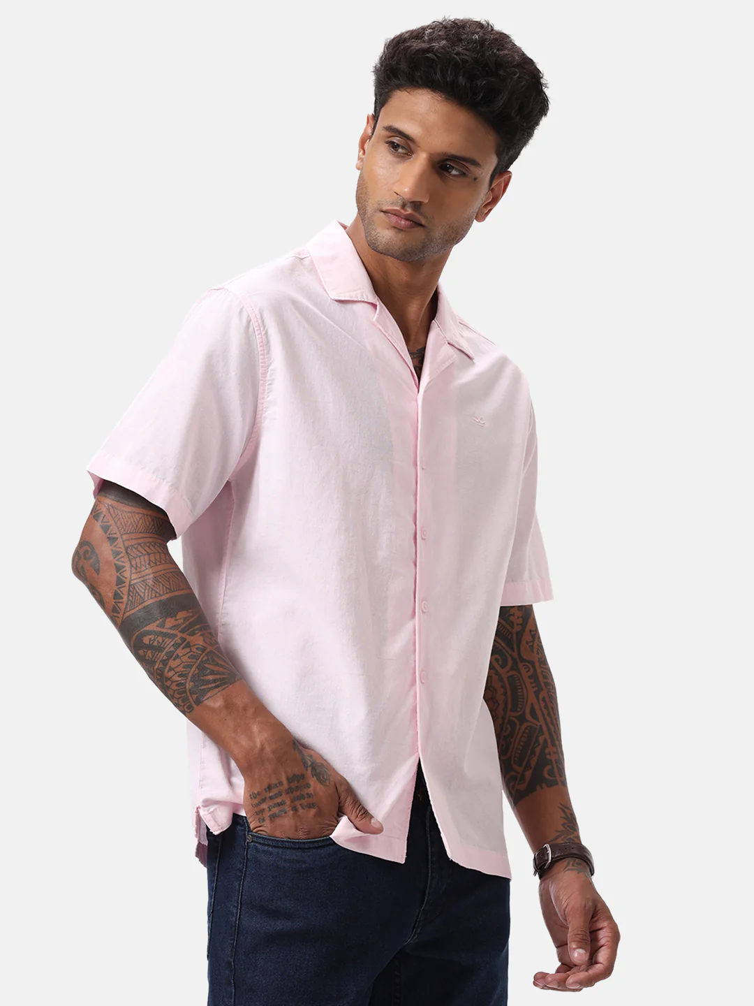 Light Pink Resort Collar Shirt - Image 4