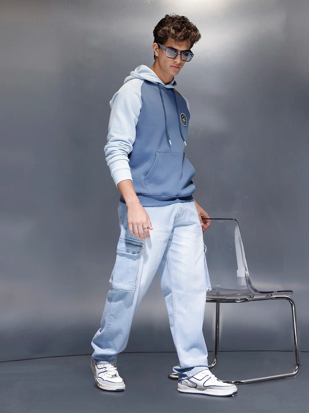 Light Washloose Fit Cargo Jeans | Blue - Image 2