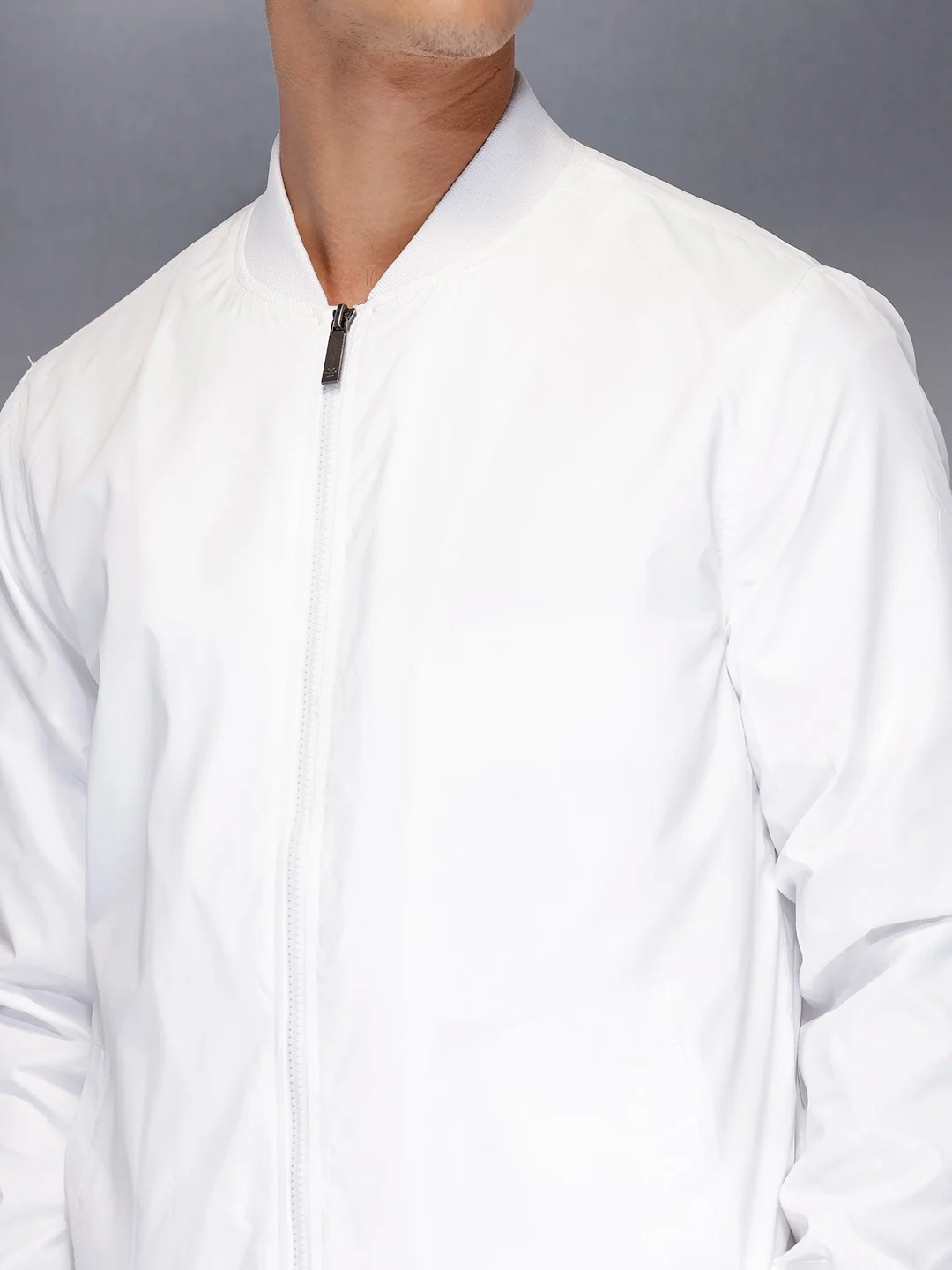 Lightweight classic bomber Jacket | White - Image 5