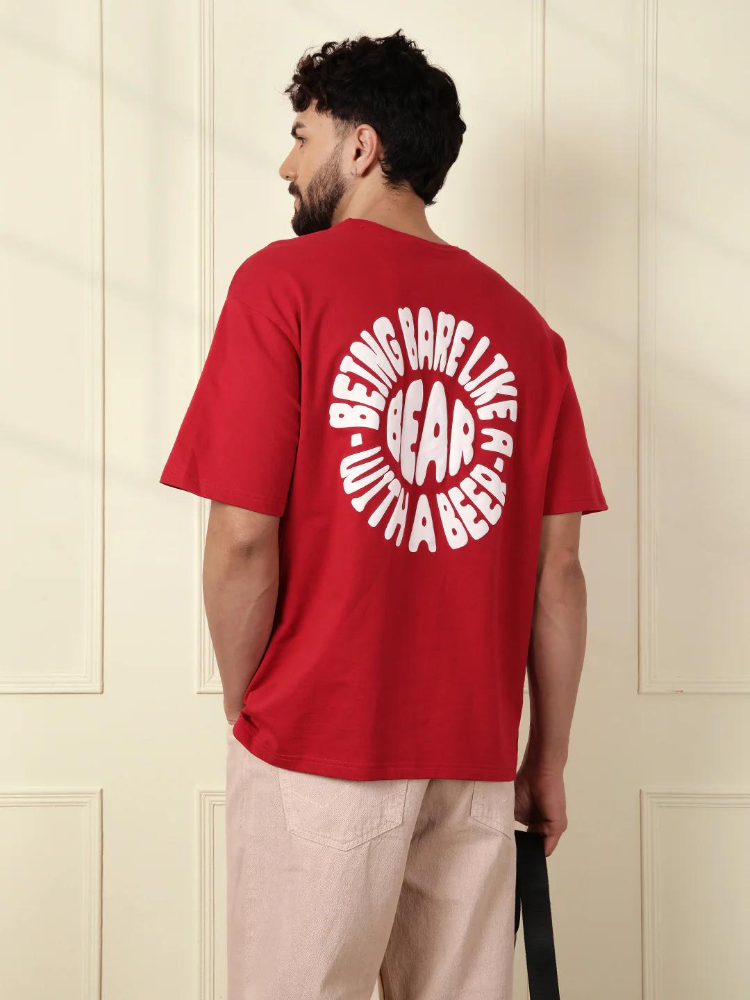 Puff Print Oversized T-Shirt | Red - Image 2