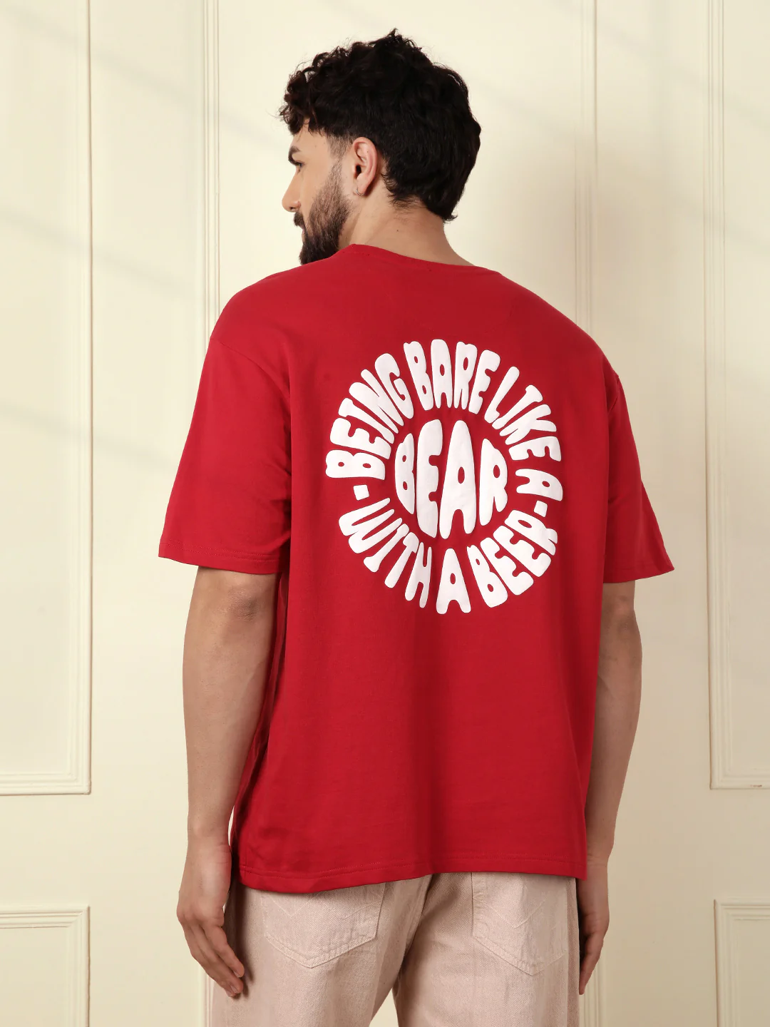Puff Print Oversized T-Shirt | Red - Image 4