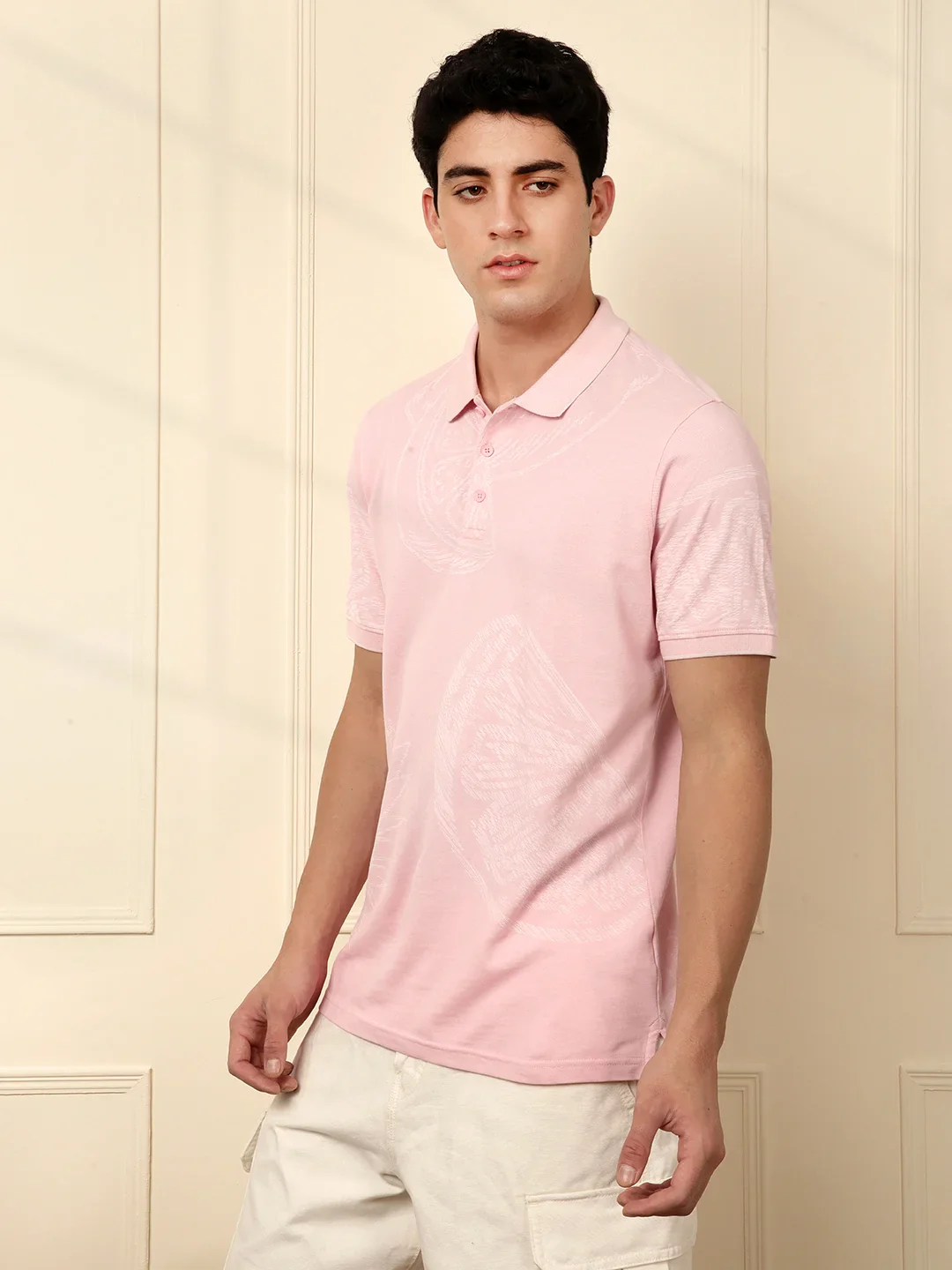 Like Summer AOP Pink Polo T-Shirt - Image 4